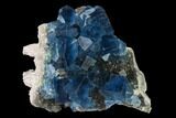 Blue Cubic Fluorite on Smoky Quartz - China #142613-1